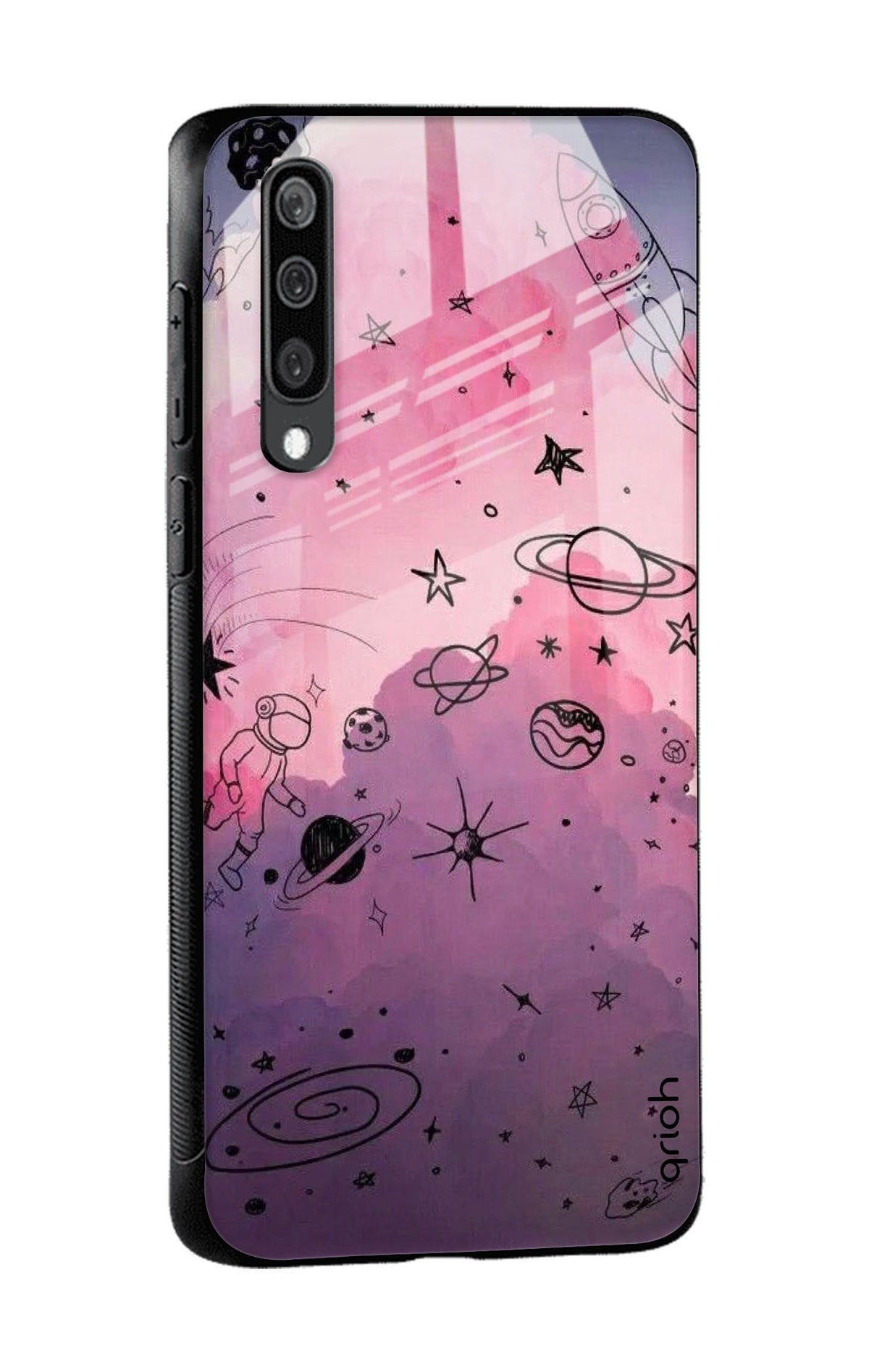 Space Doodles Glass Case for Samsung Galaxy A50