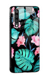 Tropical Leaves & Pink Flowers Glass case for Samsung Galaxy A50