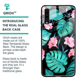 Tropical Leaves & Pink Flowers Glass case for Samsung Galaxy A50