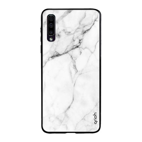 Modern White Marble Samsung Galaxy A50 Glass Cases & Covers Online