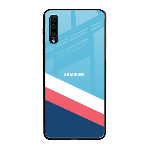 Pink & White Stripes Samsung Galaxy A50 Glass Back Cover Online