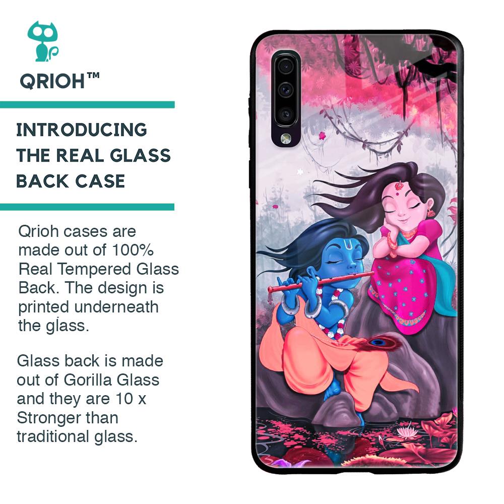 Radha Krishna Art Glass Case for Samsung Galaxy A50