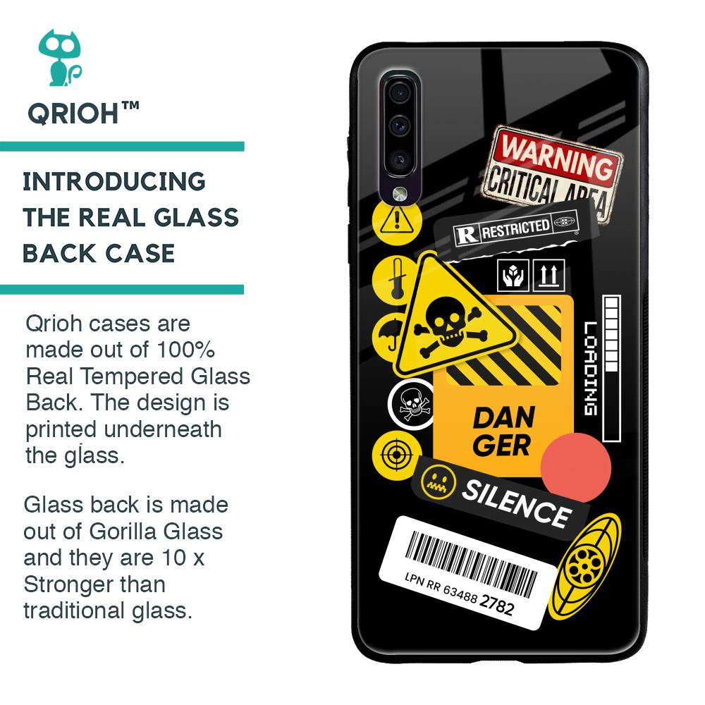 Danger Signs Glass Case for Samsung Galaxy A50