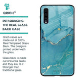 Blue Golden Glitter Glass Case for Samsung Galaxy A50