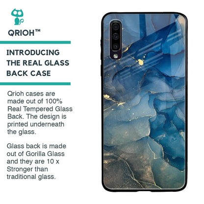 Blue Cool Marble Glass Case for Samsung Galaxy A50