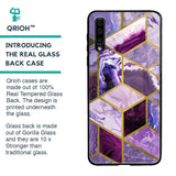 Purple Rhombus Marble Glass Case for Samsung Galaxy A50