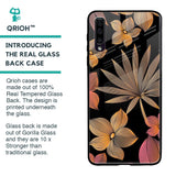 Lines Pattern Flowers Glass Case for Samsung Galaxy A50