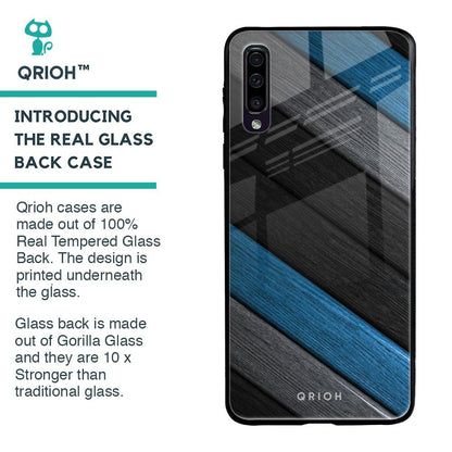 Multicolor Wooden Effect Glass Case for Samsung Galaxy A50