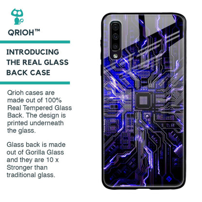 Techno Color Pattern Glass Case For Samsung Galaxy A50