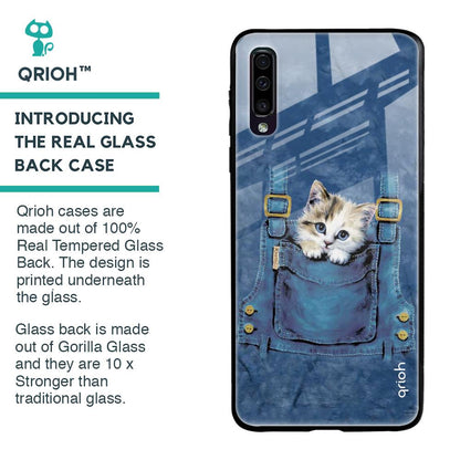 Kitty In Pocket Glass Case For Samsung Galaxy A50
