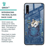 Kitty In Pocket Glass Case For Samsung Galaxy A50