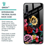 Floral Decorative Glass Case For Samsung Galaxy A50