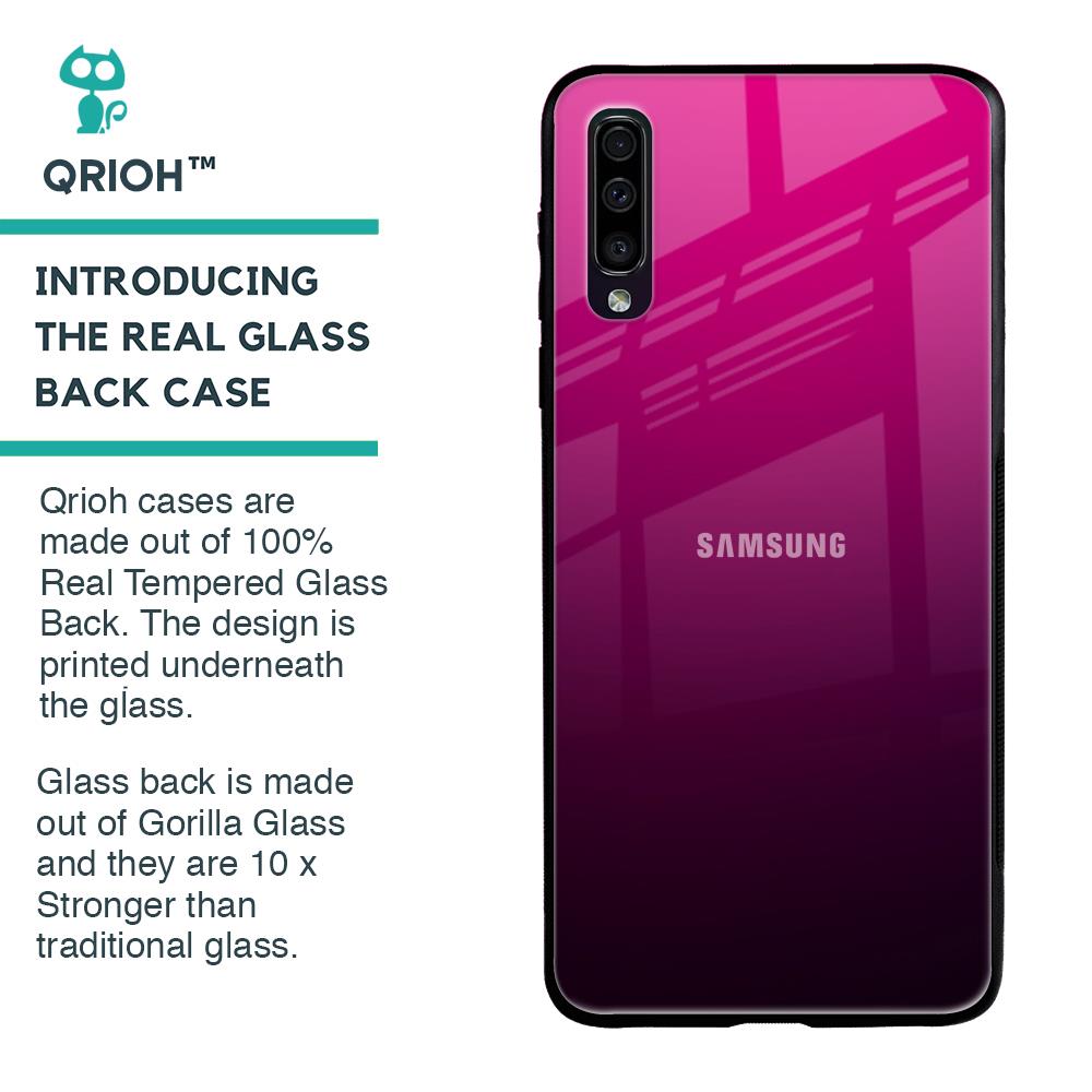Purple Ombre Pattern Glass Case for Samsung Galaxy A50
