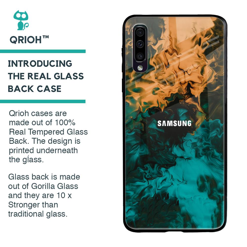 Watercolor Wave Glass Case for Samsung Galaxy A50