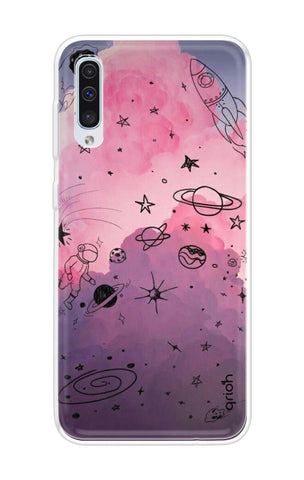 Space Doodles Art Samsung Galaxy A50 Back Cover