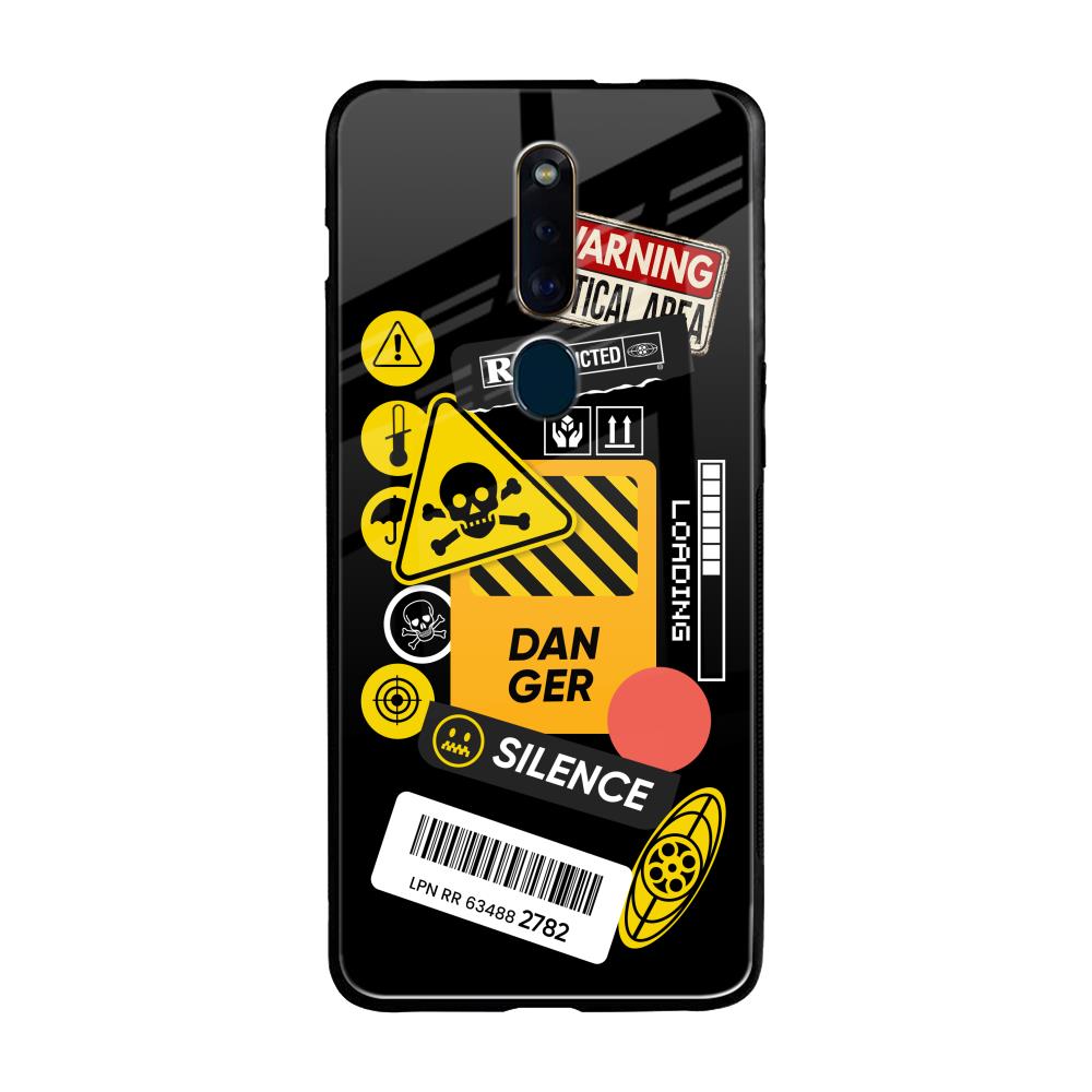 Danger Signs Oppo F11 Pro Glass Back Cover Online