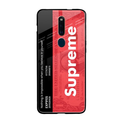 Supreme Ticket Oppo F11 Pro Glass Back Cover Online