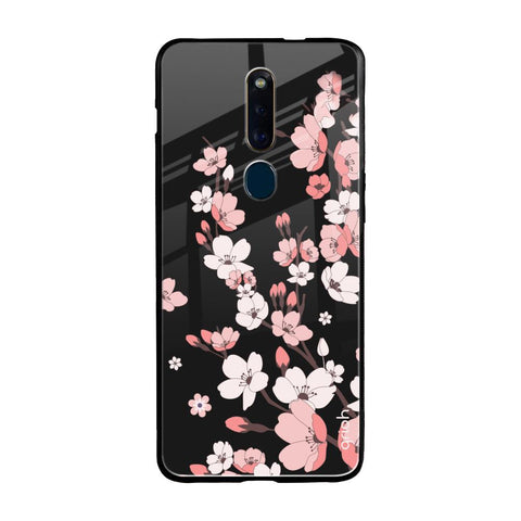 Black Cherry Blossom Oppo F11 Pro Glass Cases & Covers Online