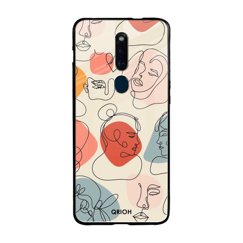 Abstract Faces Oppo F11 Pro Glass Back Cover Online