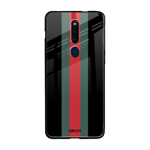 Vertical Stripes Oppo F11 Pro Glass Back Cover Online