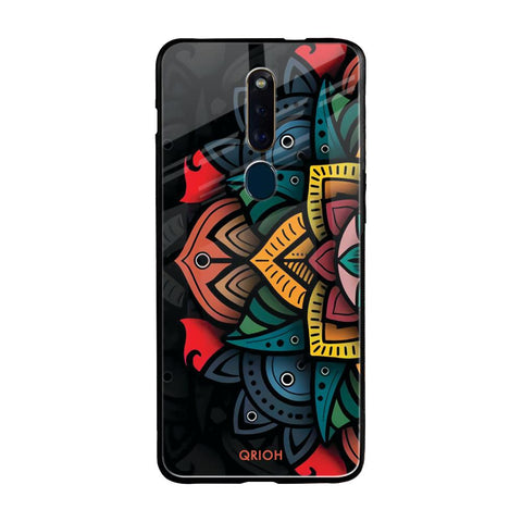 Retro Gorgeous Flower Oppo F11 Pro Glass Back Cover Online