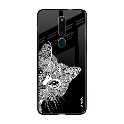 Kitten Mandala Oppo F11 Pro Glass Back Cover Online