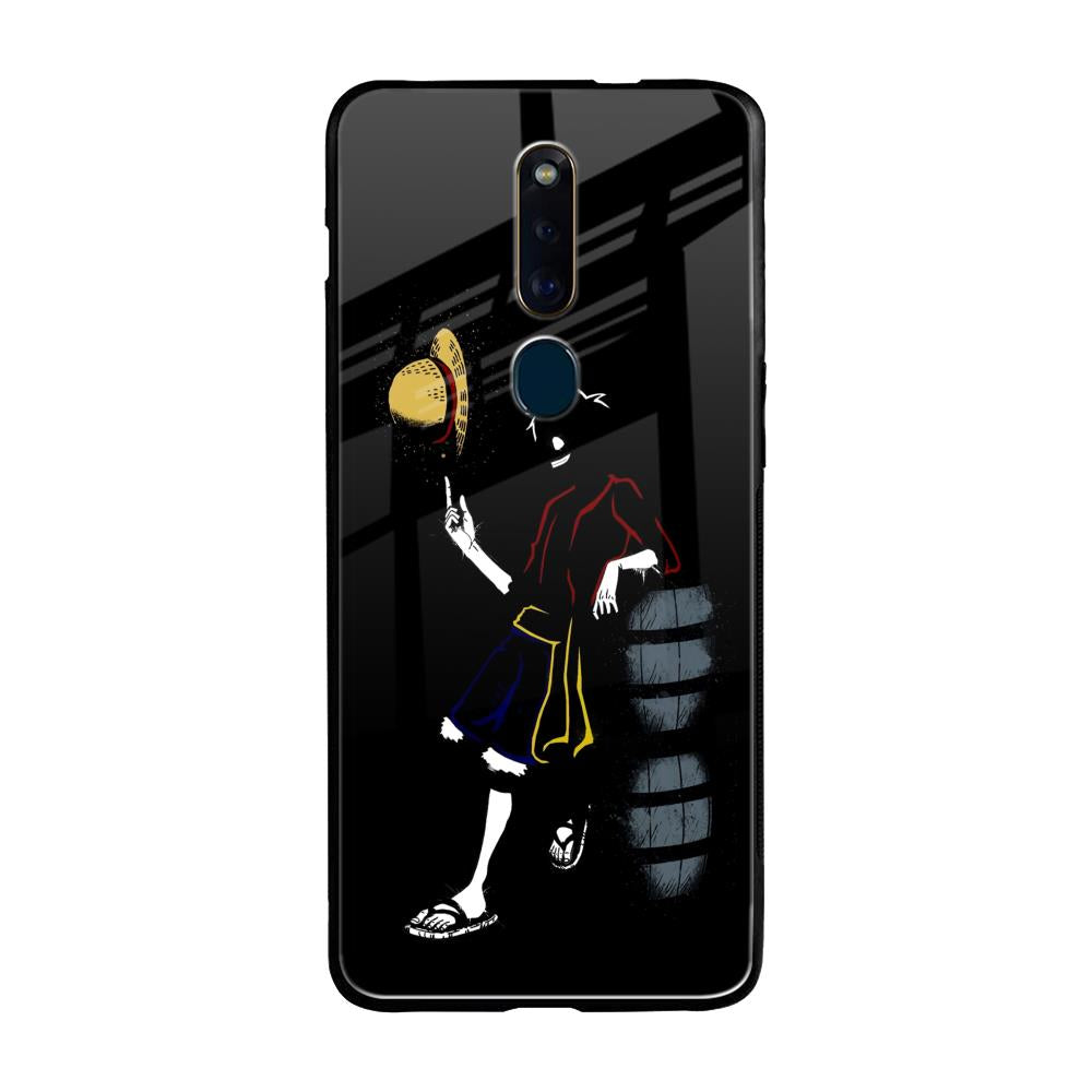 Luffy Line Art Oppo F11 Pro Glass Back Cover Online