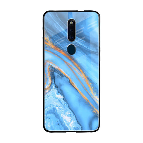 Vibrant Blue Marble Oppo F11 Pro Glass Back Cover Online