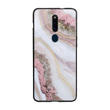 Pink & Gold Gllitter Marble Oppo F11 Pro Glass Back Cover Online