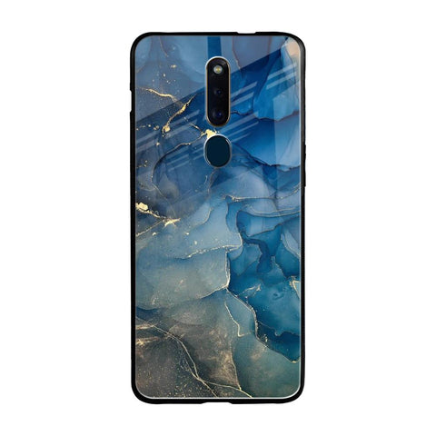 Blue Cool Marble Oppo F11 Pro Glass Back Cover Online