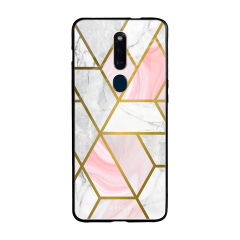 Geometrical Marble Oppo F11 Pro Glass Back Cover Online