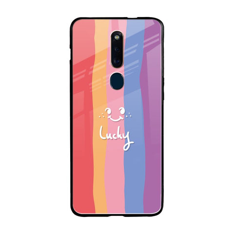 Lucky Abstract Oppo F11 Pro Glass Back Cover Online