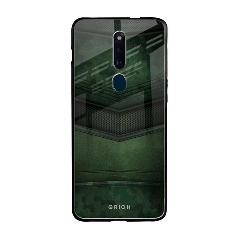Green Leather Oppo F11 Pro Glass Back Cover Online