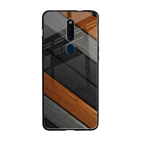 Tri Color Wood Oppo F11 Pro Glass Back Cover Online