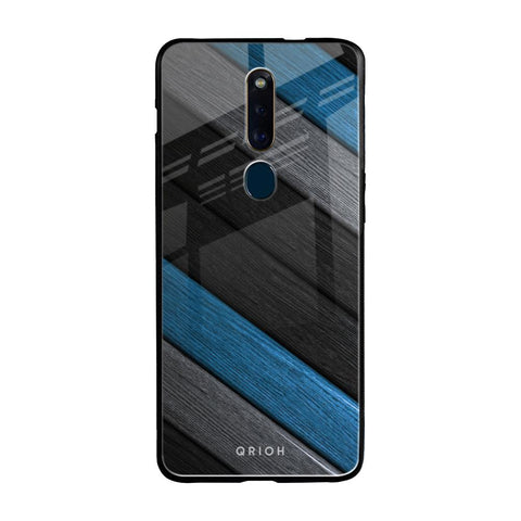 Multicolor Wooden Effect Oppo F11 Pro Glass Back Cover Online
