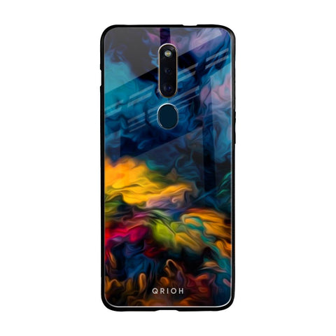 Multicolor Oil Painting Oppo F11 Pro Glass Back Cover Online