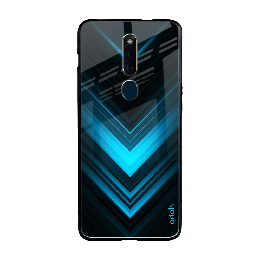 Vertical Blue Arrow Oppo F11 Pro Glass Cases & Covers Online