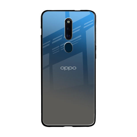 Blue Grey Ombre Oppo F11 Pro Glass Back Cover Online