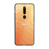 Orange Curve Pattern Oppo F11 Pro Glass Back Cover Online