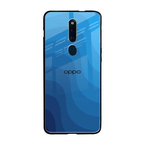 Blue Wave Abstract Oppo F11 Pro Glass Back Cover Online