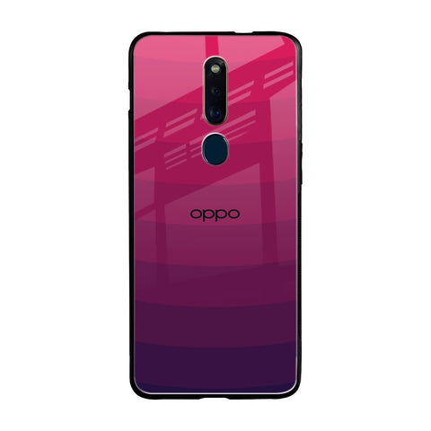 Wavy Pink Pattern Oppo F11 Pro Glass Back Cover Online