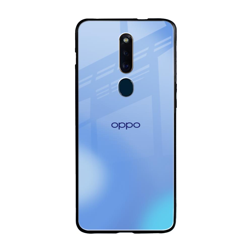 Vibrant Blue Texture Oppo F11 Pro Glass Back Cover Online