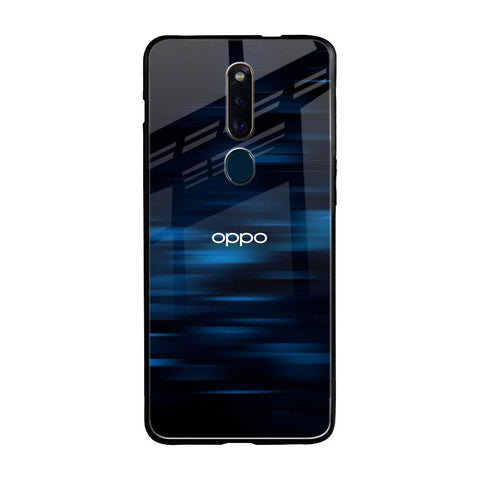 Blue Rough Abstract Oppo F11 Pro Glass Back Cover Online