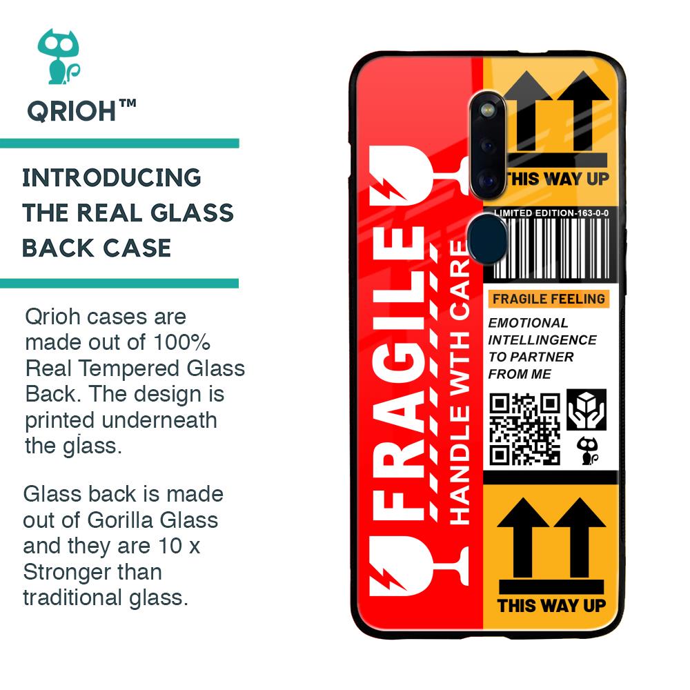 Handle With Care Glass Case for Oppo F11 Pro