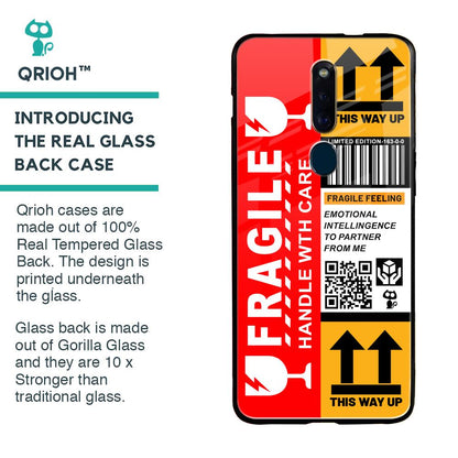 Handle With Care Glass Case for Oppo F11 Pro