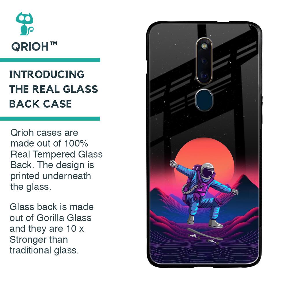 Retro Astronaut Glass Case for Oppo F11 Pro