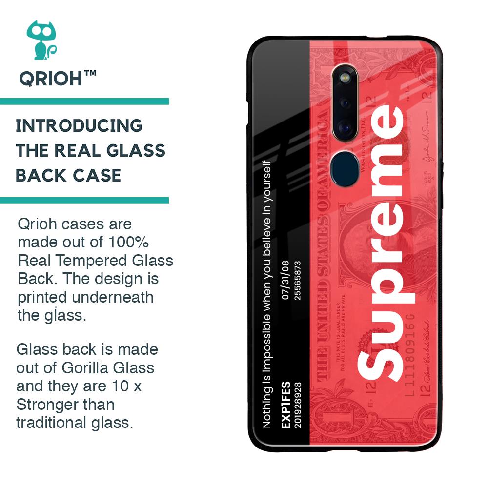 Supreme Ticket Glass Case for Oppo F11 Pro
