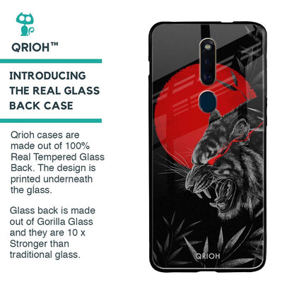 Red Moon Tiger Glass Case for Oppo F11 Pro
