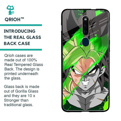 Anime Green Splash Glass Case for Oppo F11 Pro