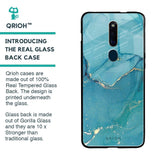 Blue Golden Glitter Glass Case for Oppo F11 Pro